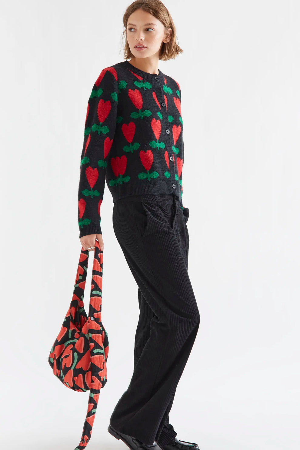 Cardigan con Stampa Ciclamino