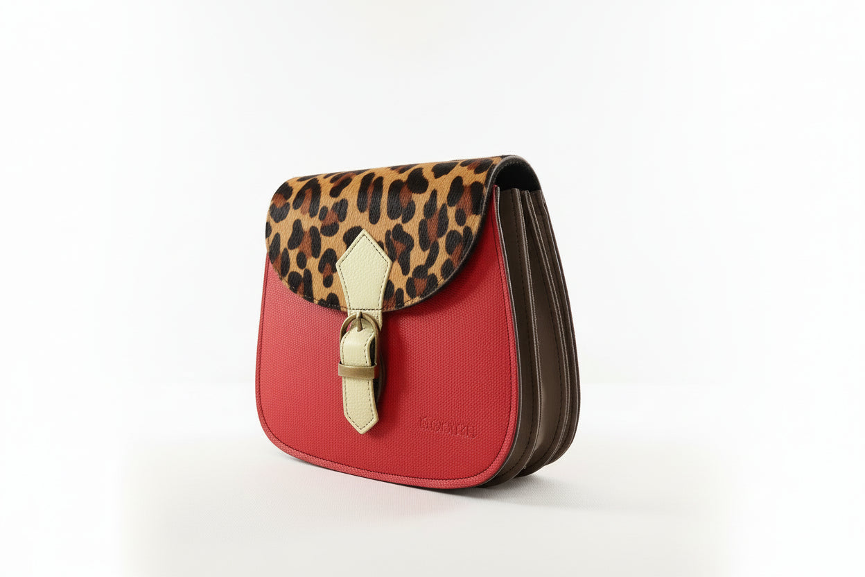 Borsa mezzaluna rossa mini