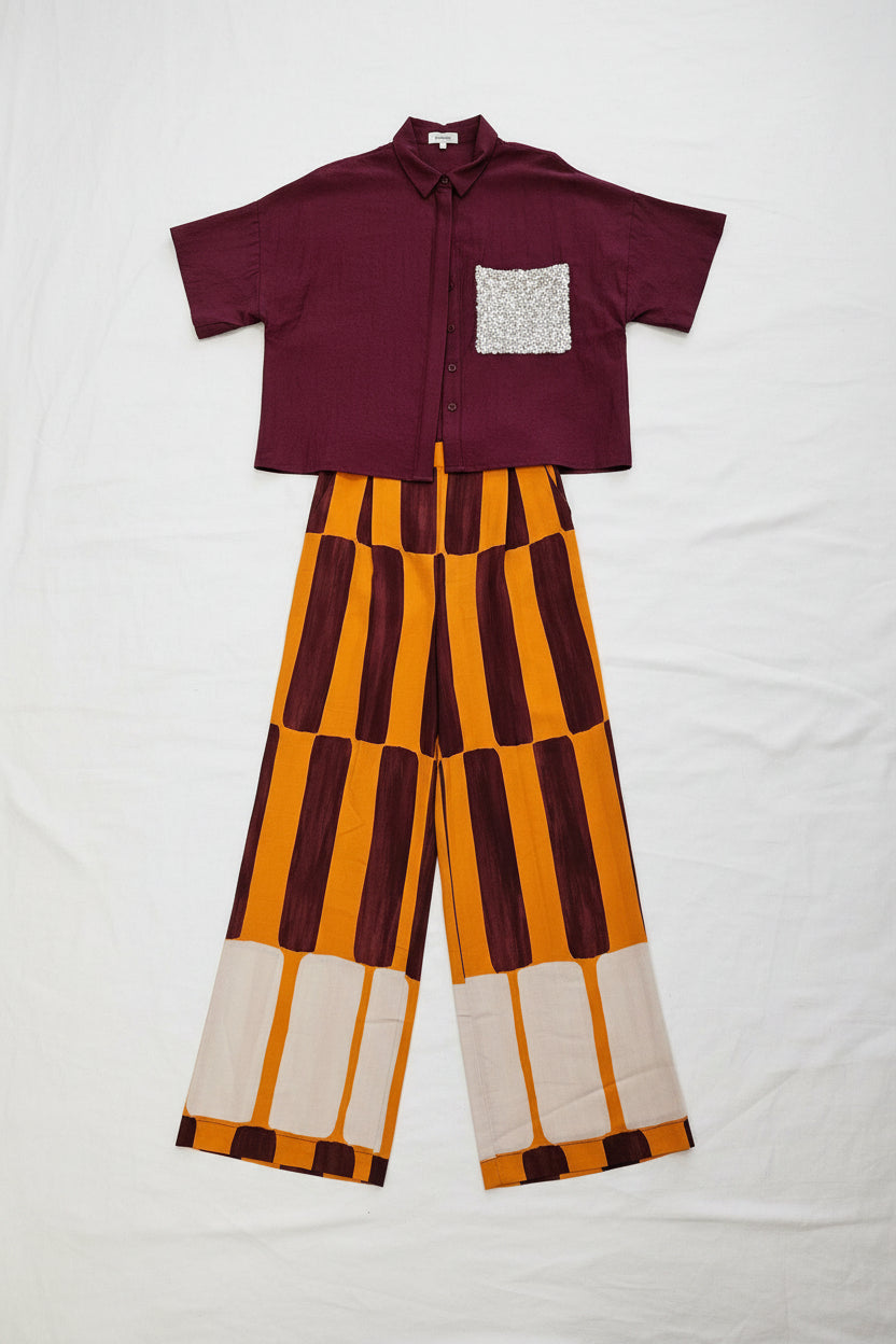 Pantaloni ampi a righe