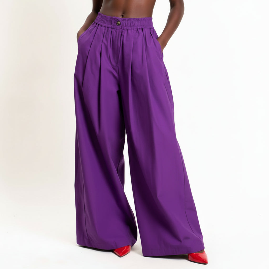 Pantalone palazzo viola