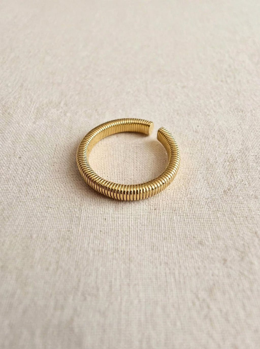 Anello Cobra Flex - Rigato Dorato Regolabile