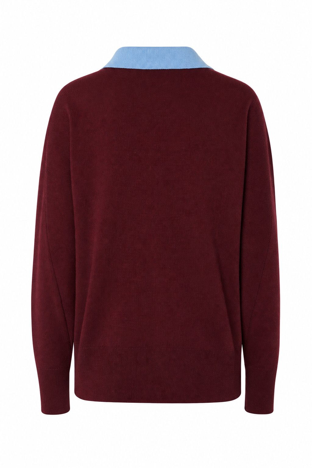 Maglione Polo Bicolor Bordeaux / Azzurro - Misto Lana