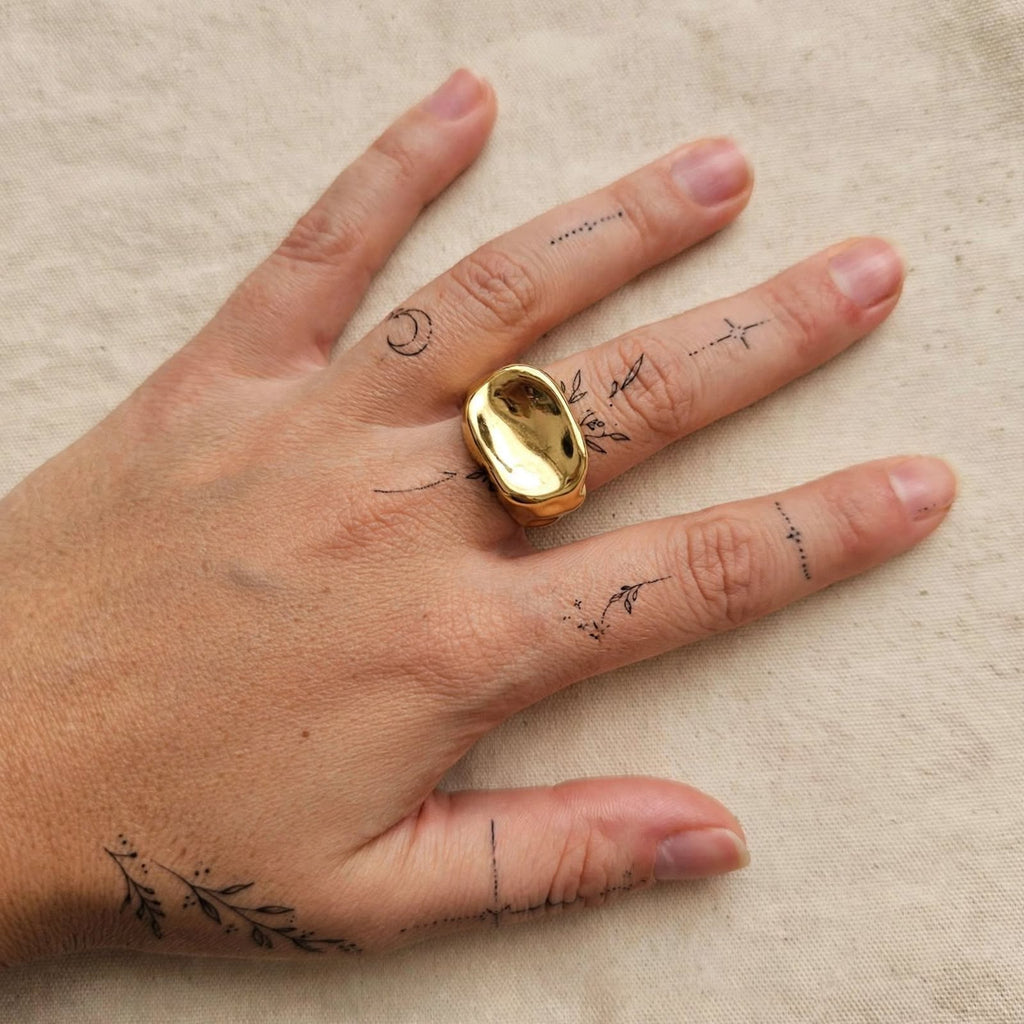 ANELLO BOLD DUNE - Chunky Oro Regolabile
