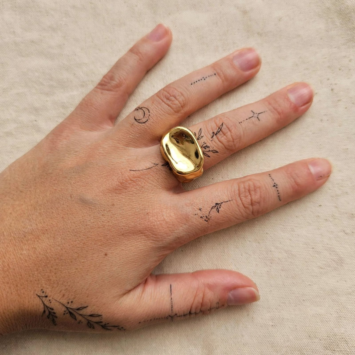 ANELLO BOLD DUNE - Chunky Oro Regolabile