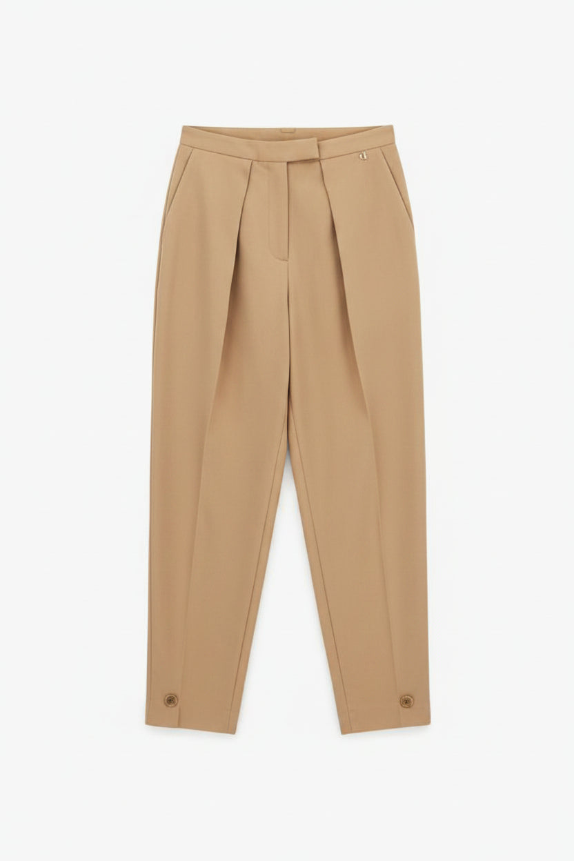 Pantaloni tailored fit vita alta con pinces