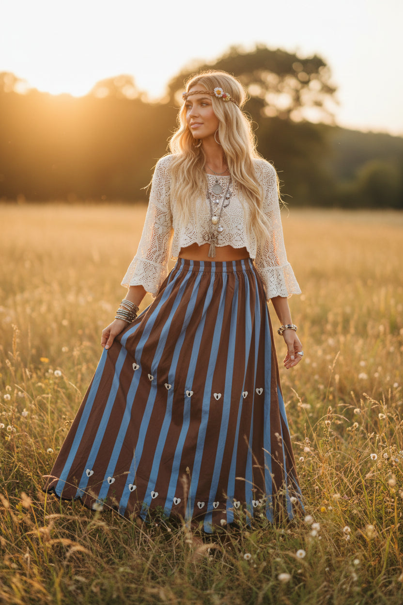 New Boho Brown Skirt