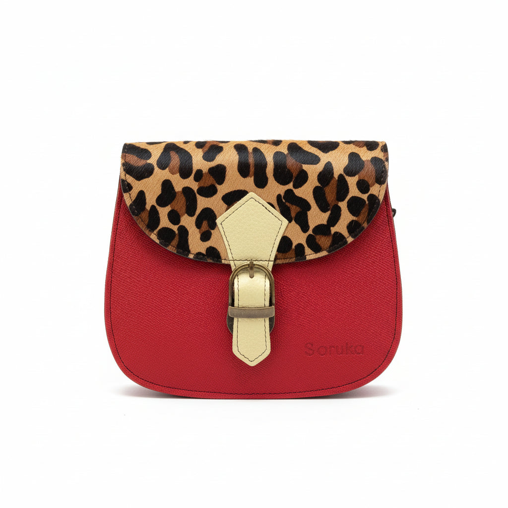 Borsa mezzaluna rossa mini