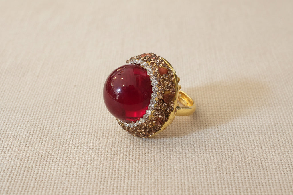 Anello " Olmo" pietra rossa