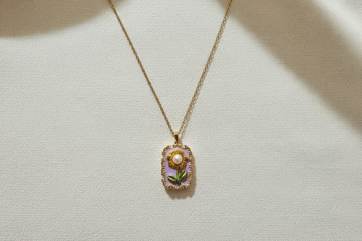 Sunflower necklace