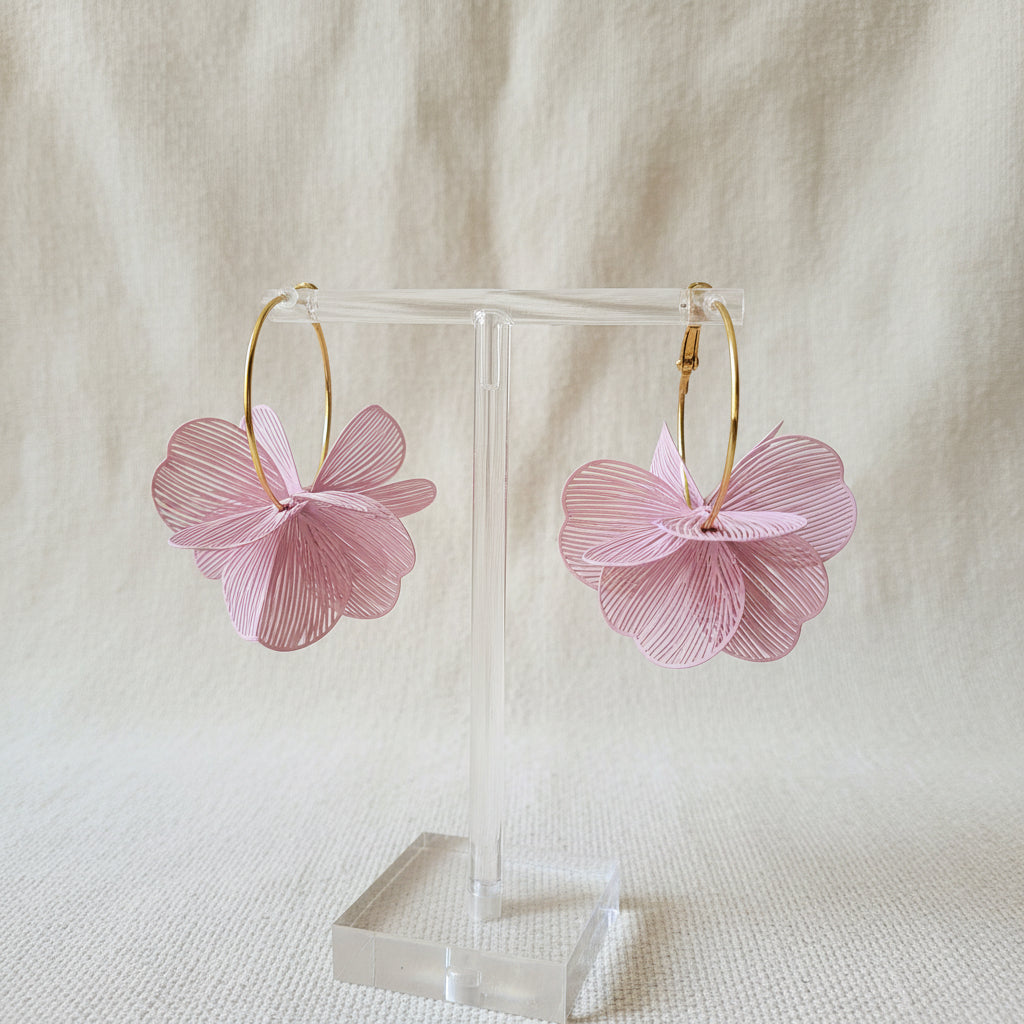 Orecchini " petalosi rosa "