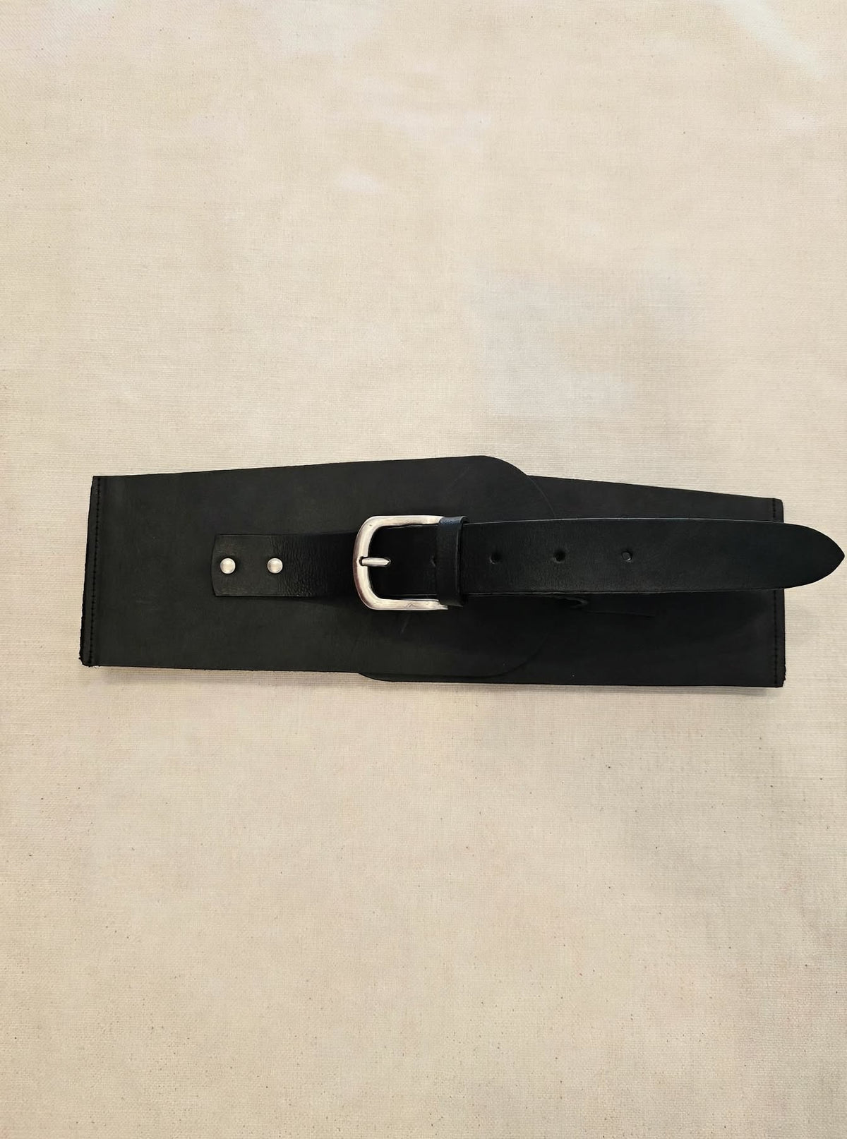 Corset Belt Nera - Fibbia Silver - Taglia Elastica