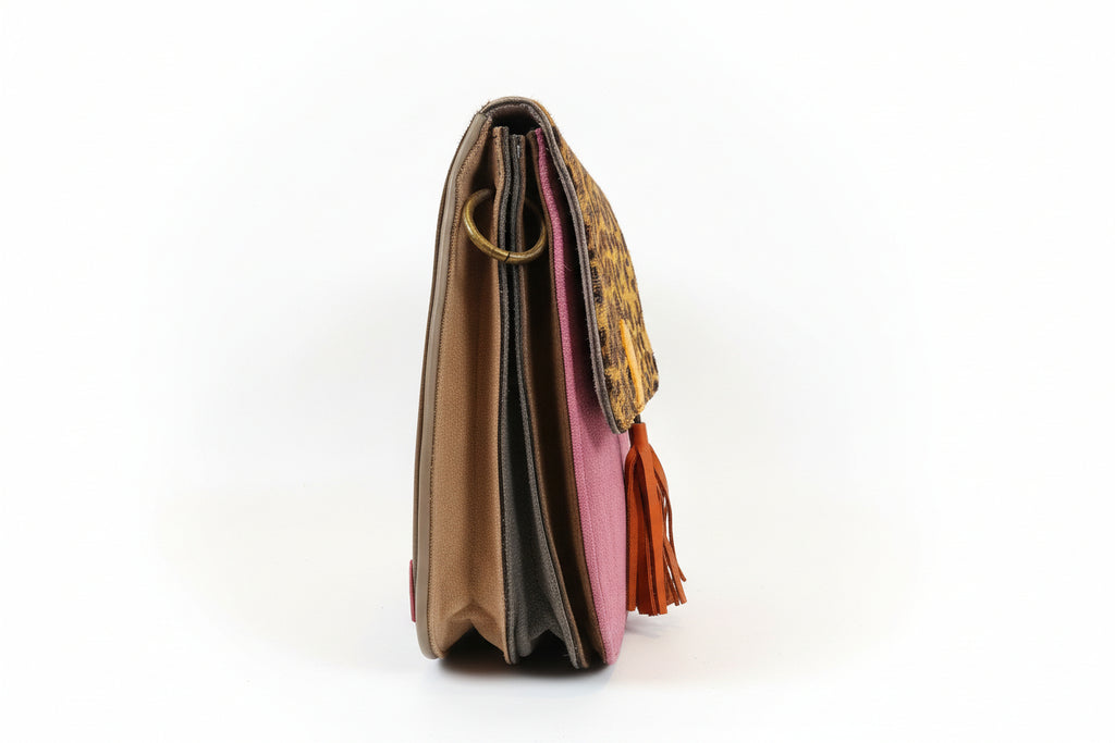 Borsa gheo rosa nappina arancio