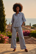 Camicia in vichy blu elettrico