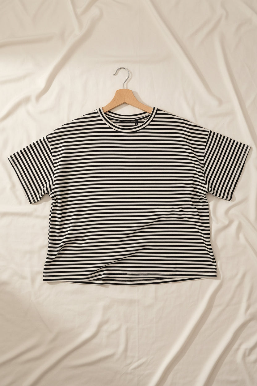 T -shirt scatoletta righe " Marghe"