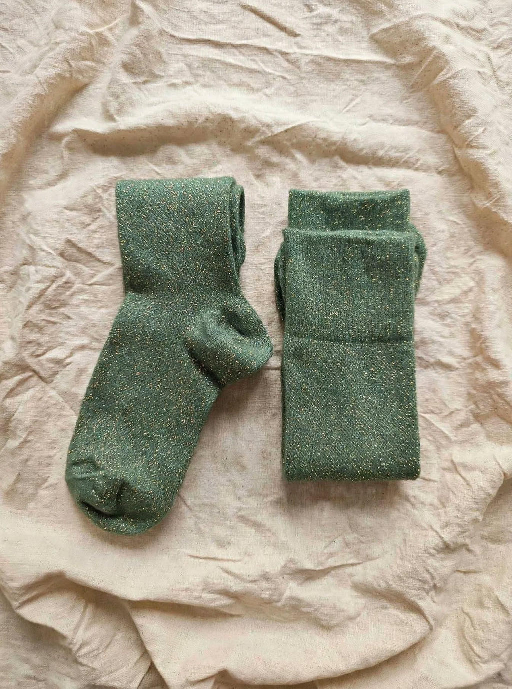 Anne Sophie - Chaussettes hautes énergisantes Lévity en coton brillantes - Vert