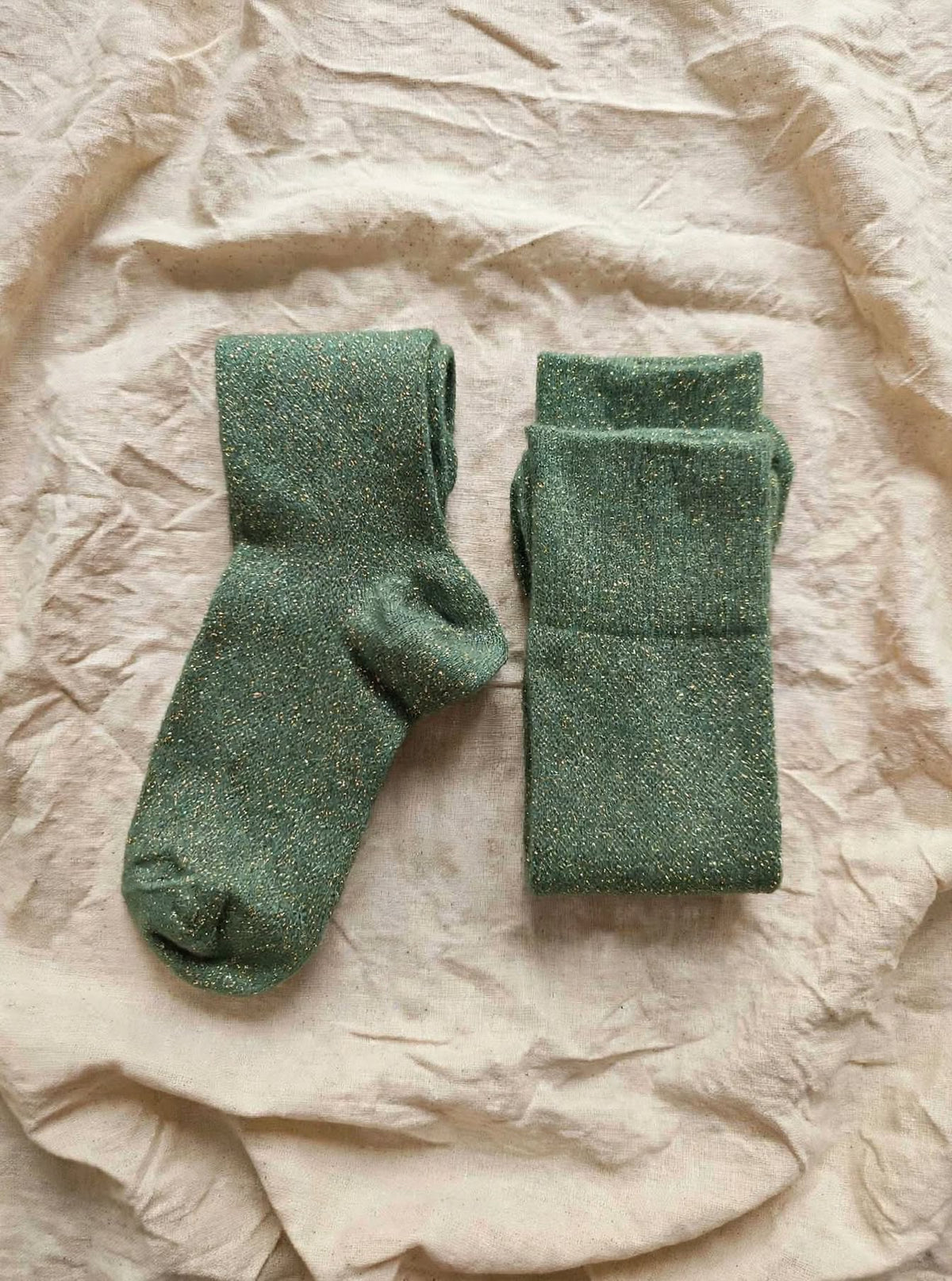 Anne Sophie - Chaussettes hautes énergisantes Lévity en coton brillantes - Vert