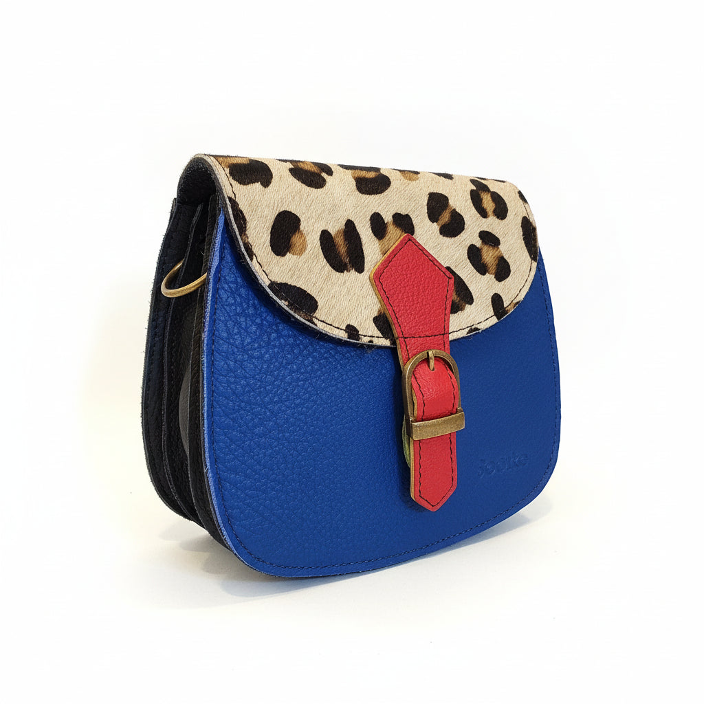 Borsa mezzaluna blu mini