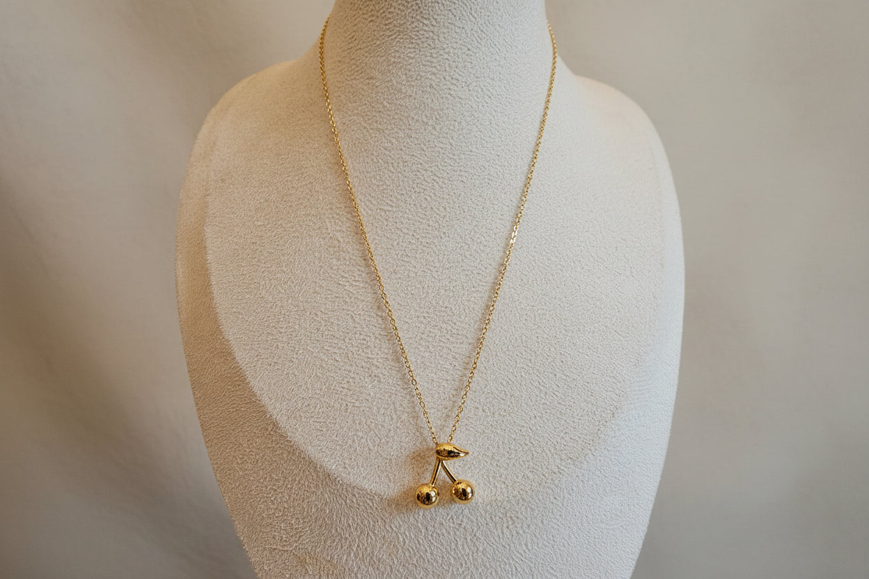 "golden cherry" necklace