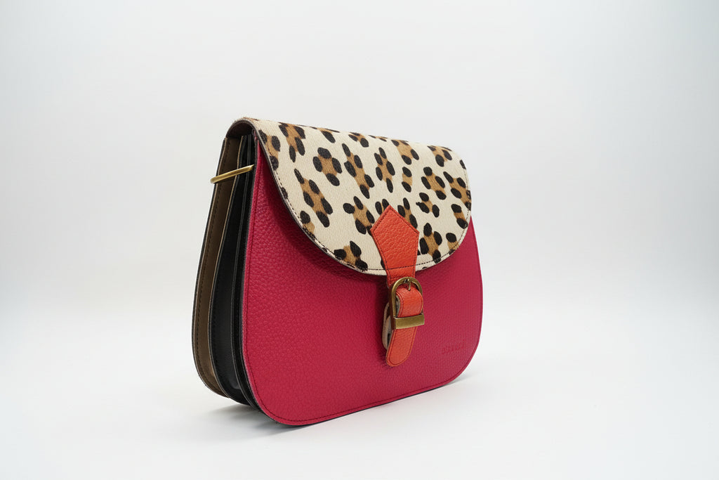 Borsa mezzaluna gheo ciclamino fibia arancio