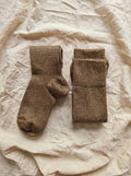 Sophie Chaussettes hautes énergisantes Lévity en coton brillantes  - bronzo oro taupe