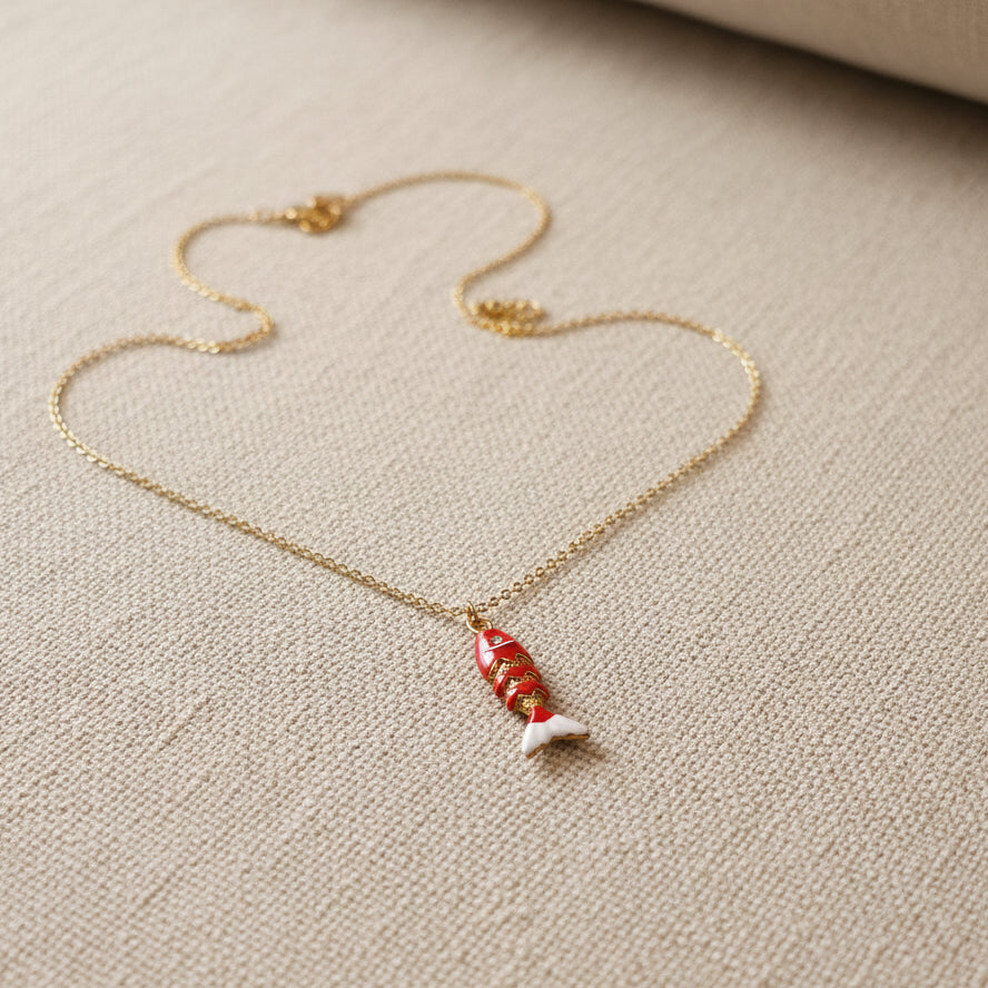 Collana " lino " il rosso
