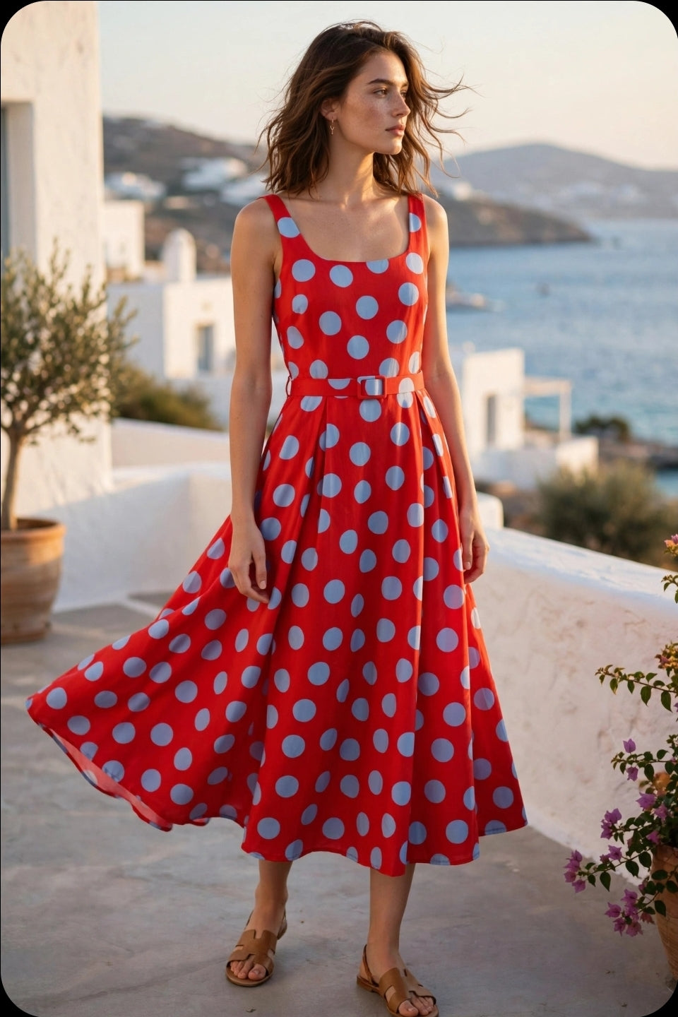 Red polka dot Dress