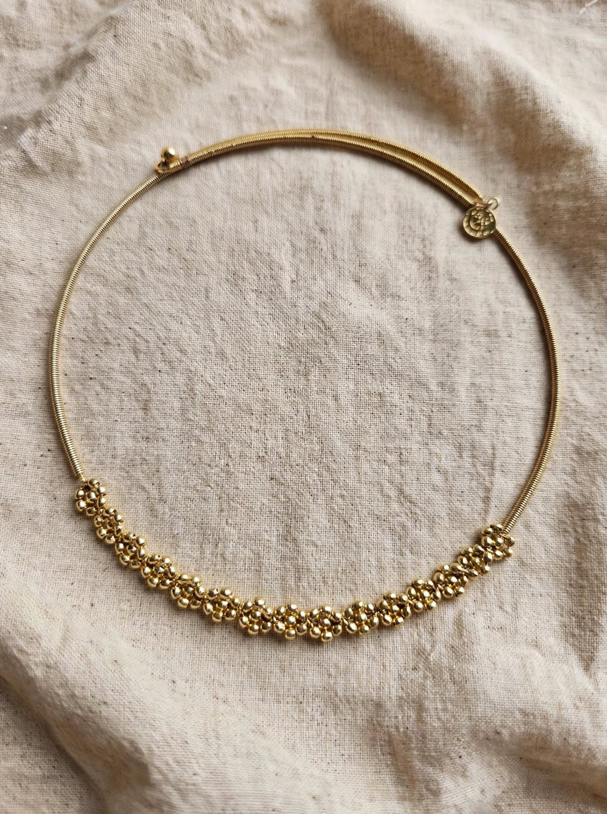 Collana Choker Grappolo d'Uva - Ottone Dorato -