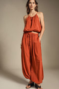 Pantaloni palazzo ampi con elastico e coulisse