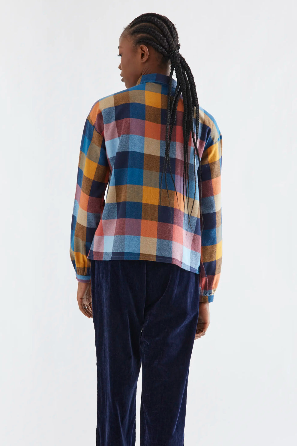 Camicia a quadri multicolore in 100% cotone