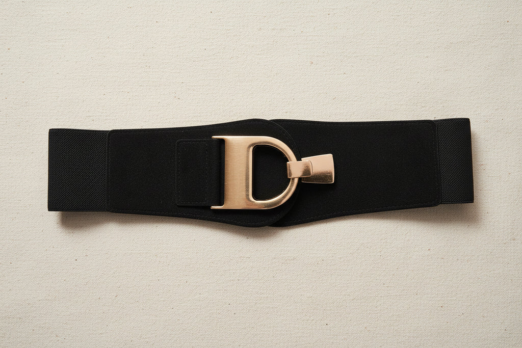 Cintura nera  con elastico  "Davinci "