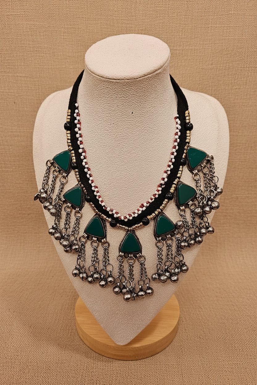 Collana afgana sonagli verde