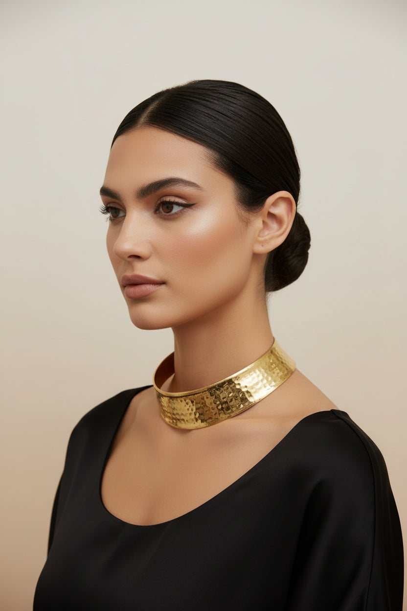 Choker Rigido Martellato - Altezza 3,5 cm