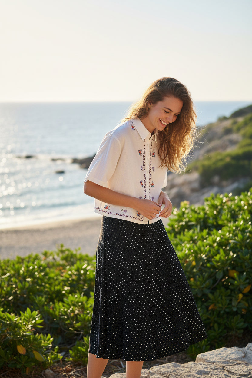 Camicia  bianca con ricami