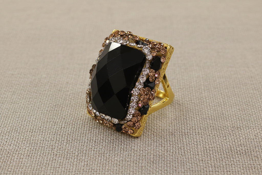 Anello "splendi" pietra nera