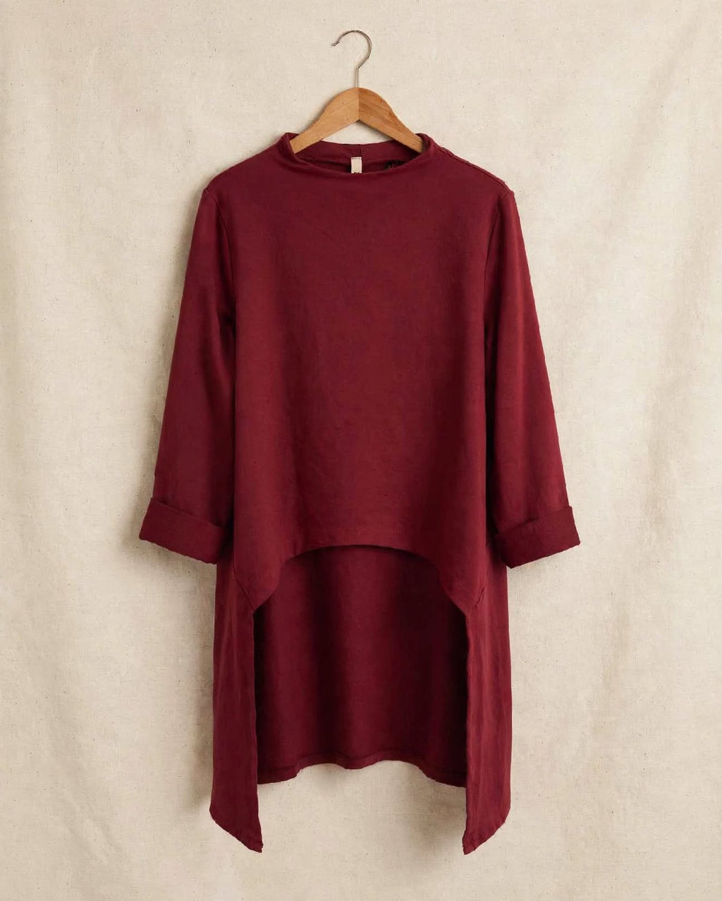 Felpa Asimmetrica High-Low in Cotone Elasticizzato - Vestibilità Ampia |