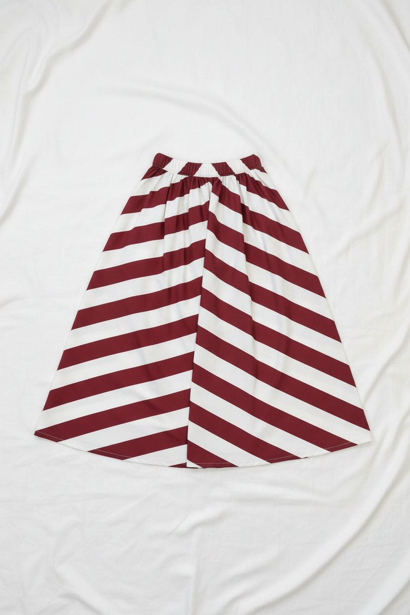 "Wine" Stripe Skirt