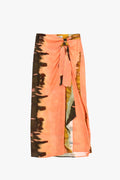 Gonna lunga stampa tie dye con nodo frontale