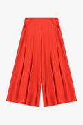 Pantaloni palazzo cropped con pieghe frontali