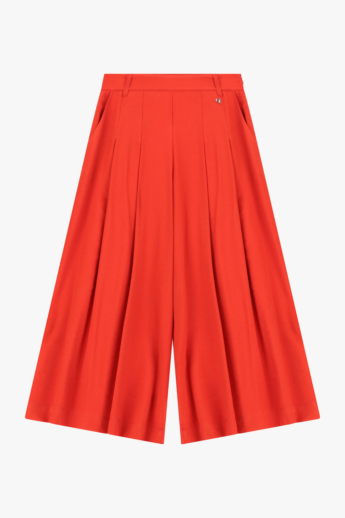 Pantaloni palazzo cropped con pieghe frontali