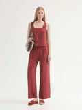 Pantaloni a righe in Tencel overdye