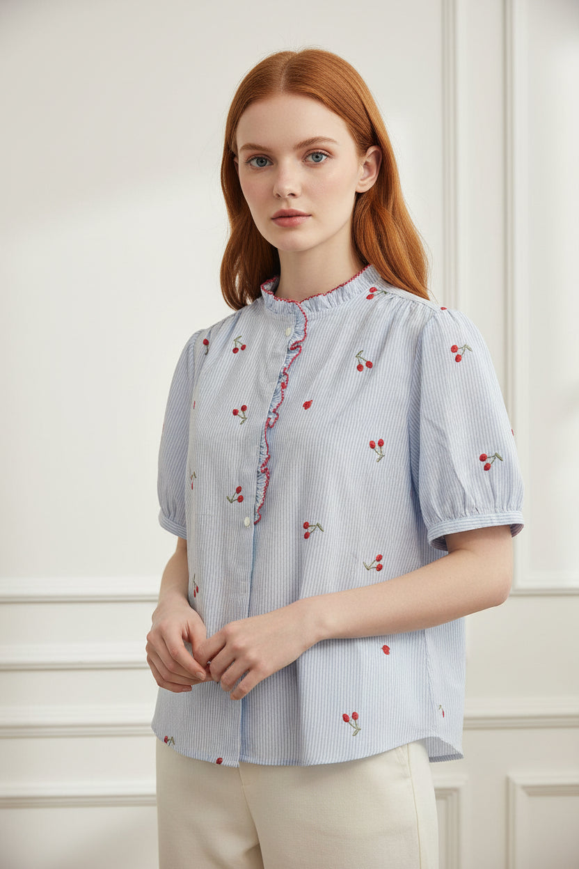 Camicia " la Romanticona " ciliegia