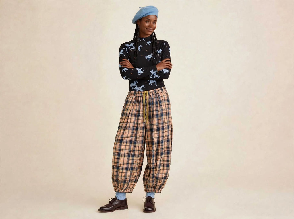 PLAID BALLOON PANTS