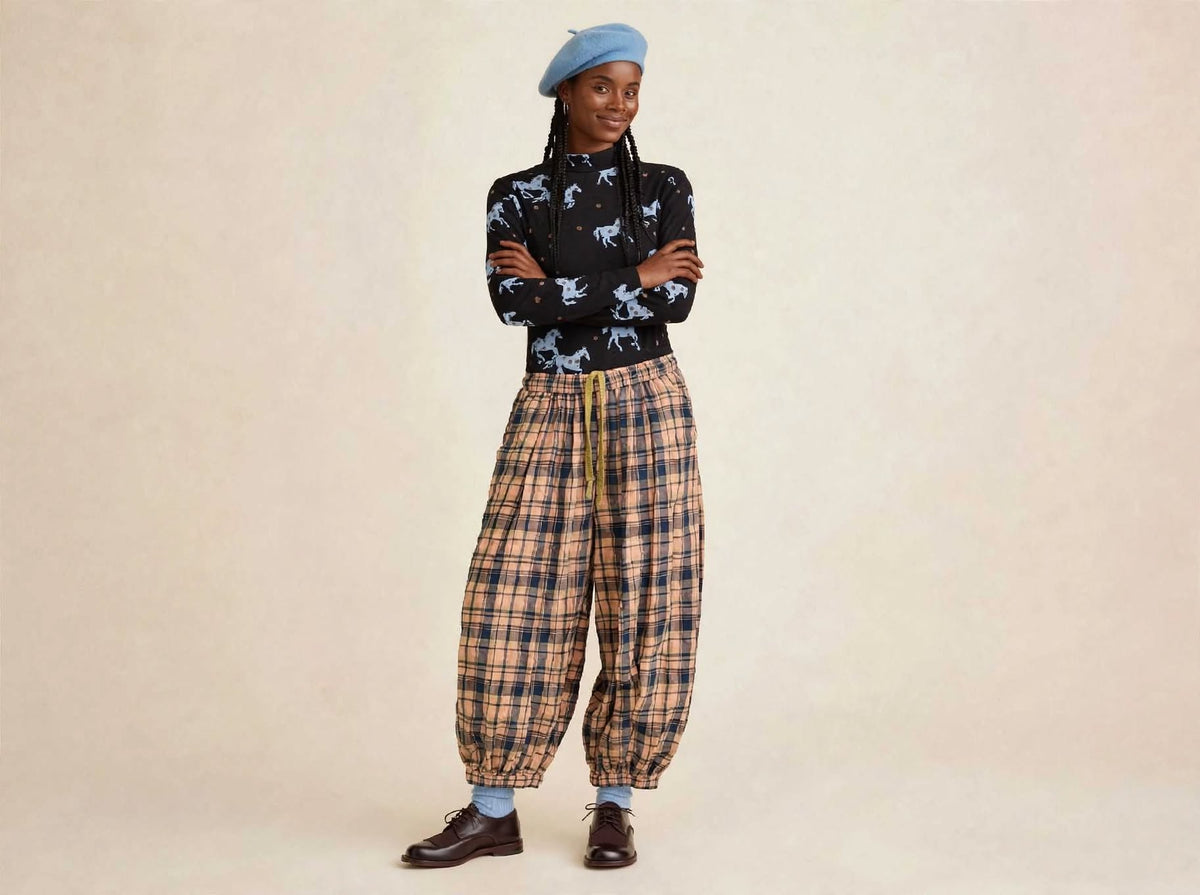 PLAID BALLOON PANTS
