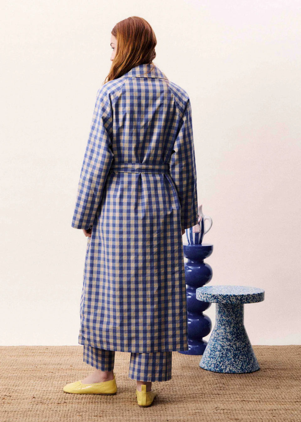 Trench Vichy Bleu azur