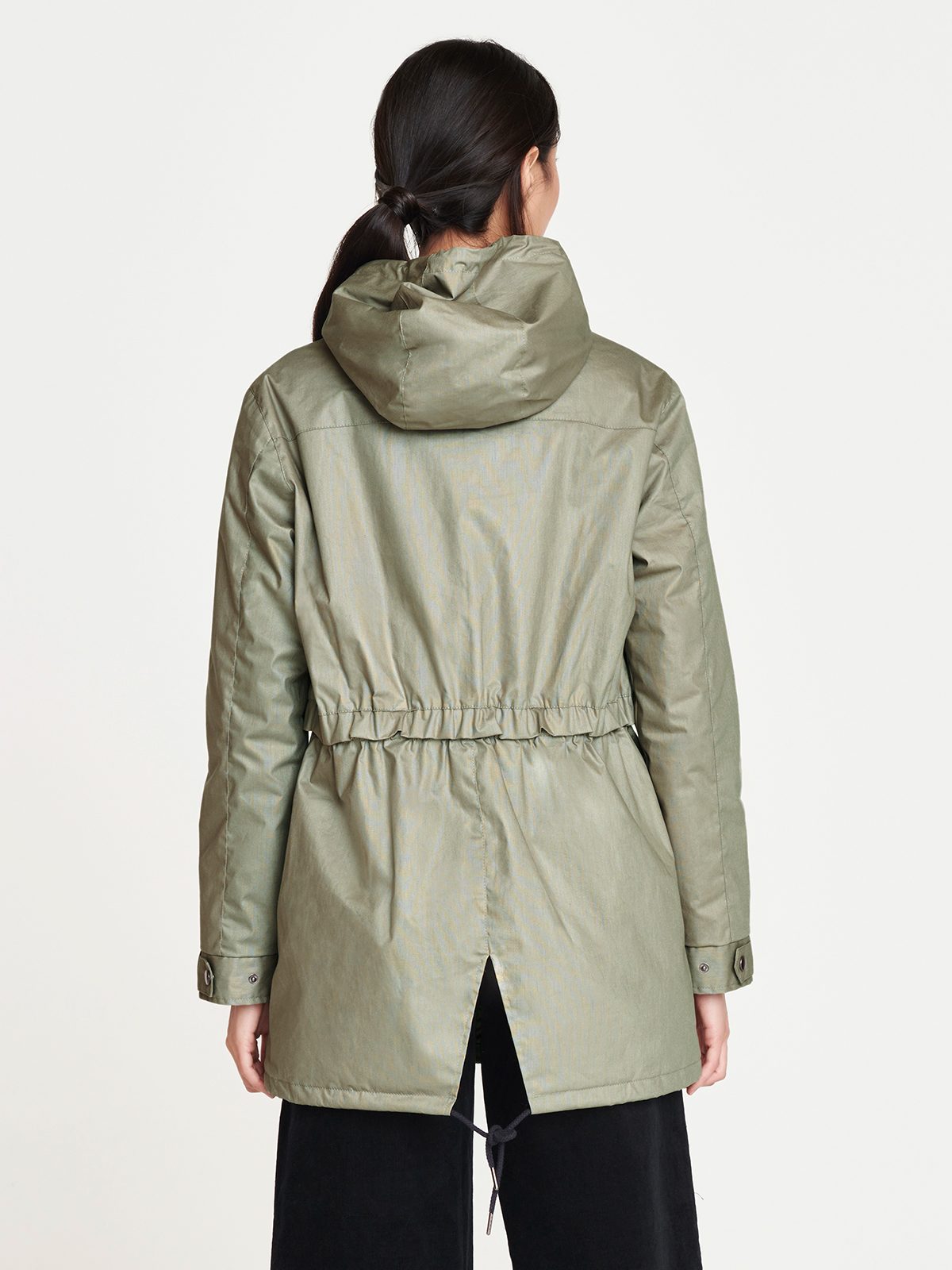 Organic cotton waterproof jacket - grey/green olive