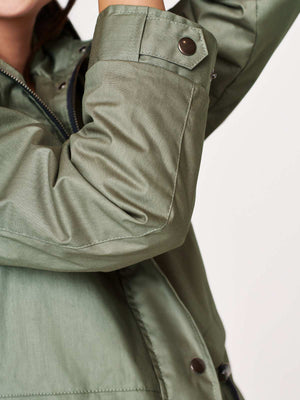 Organic cotton waterproof jacket - grey/green olive